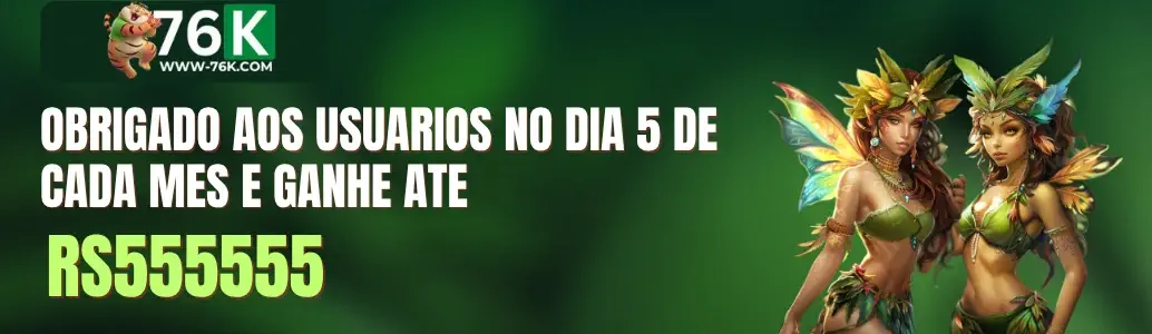 Tela com bônus e promoções do 76K app